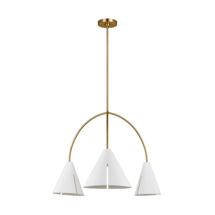 Visual Comfort Studio Cambre KC1113MWTBBS-L1 Chandelier Light - Matte White and Burnished Brass