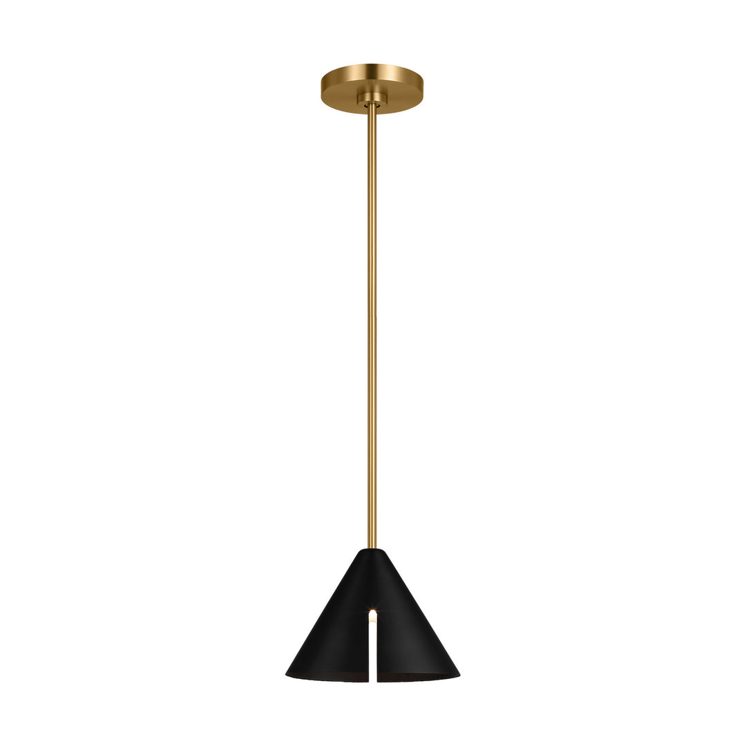 Visual Comfort Studio Cambre KP1121MBKBBS-L1 Pendant Light - Midnight Black and Burnished Brass