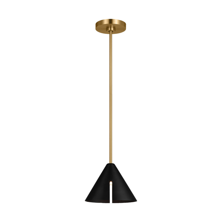 Visual Comfort Studio Cambre KP1121MBKBBS-L1 Pendant Light - Midnight Black and Burnished Brass