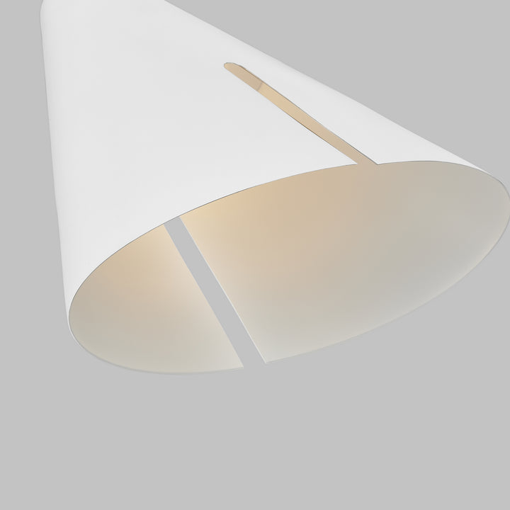 Visual Comfort Studio Cambre KP1121MWTBBS-L1 Pendant Light - Matte White and Burnished Brass