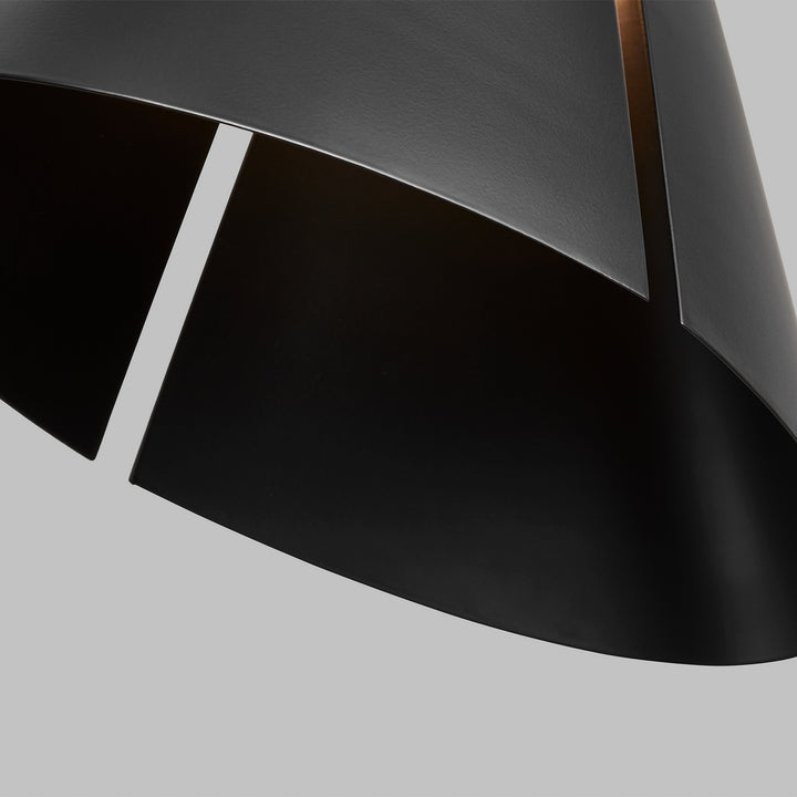Visual Comfort Studio Cambre KP1131MBKBBS-L1 Pendant Light - Midnight Black and Burnished Brass