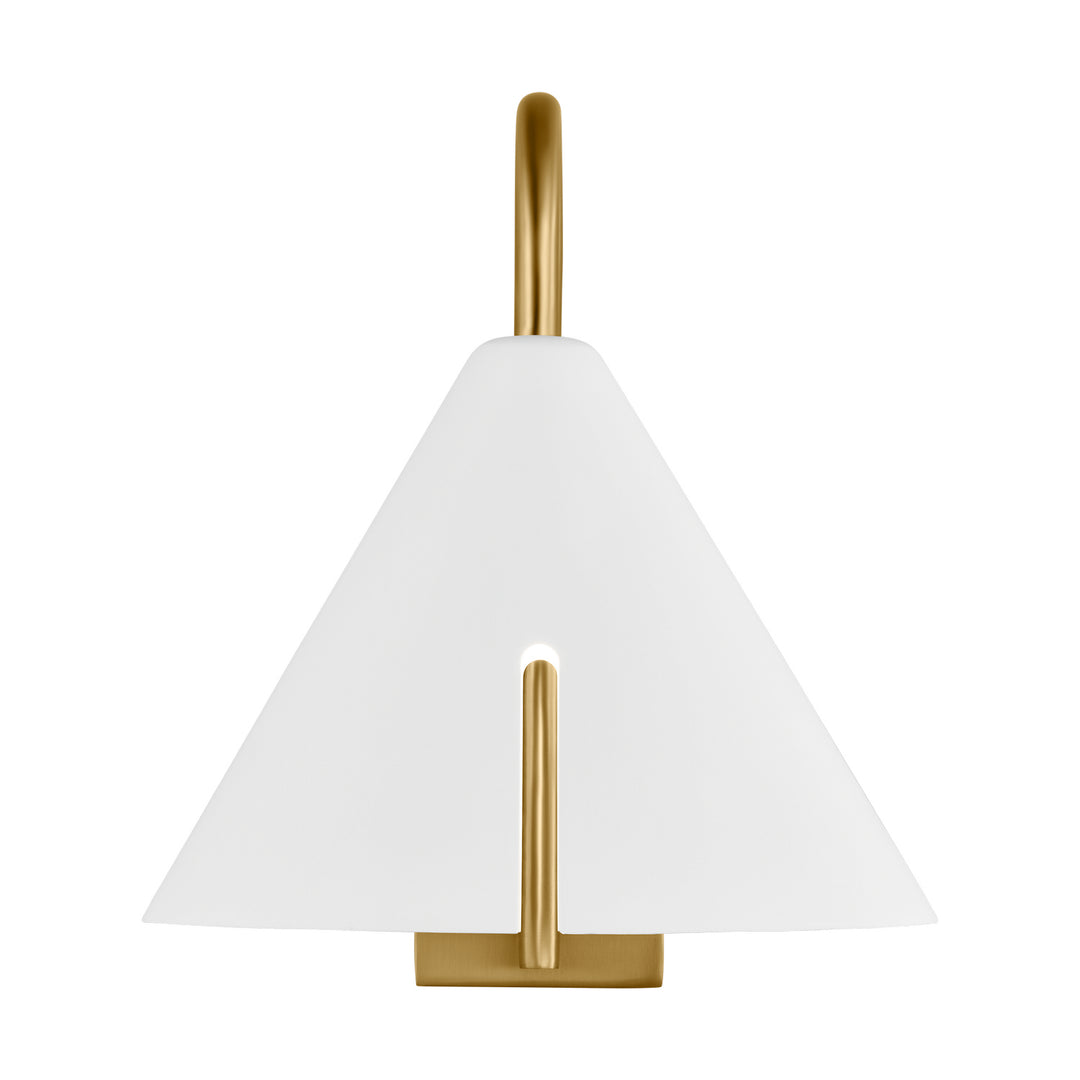 Visual Comfort Studio Cambre KW1131MWTBBS-L1 Wall Light - Matte White and Burnished Brass