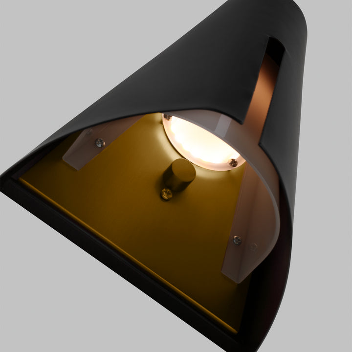 Visual Comfort Studio Cambre KW1141MBKBBS-L1 Wall Light - Midnight Black and Burnished Brass
