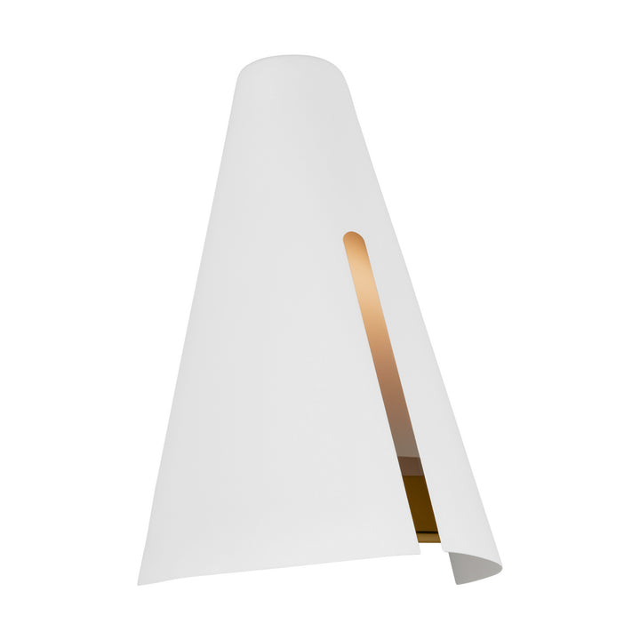 Visual Comfort Studio Cambre KW1141MWTBBS-L1 Wall Light - Matte White and Burnished Brass