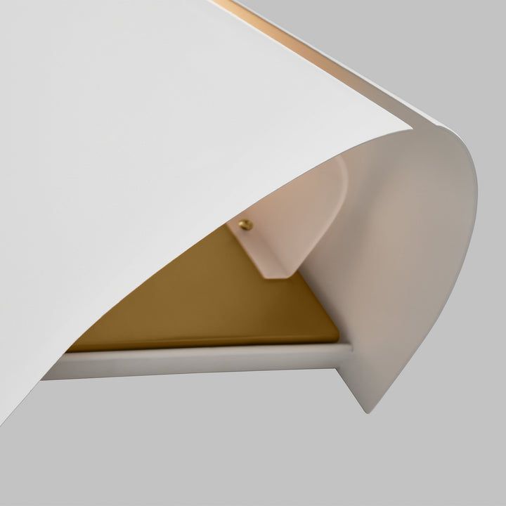 Visual Comfort Studio Cambre KW1141MWTBBS-L1 Wall Light - Matte White and Burnished Brass
