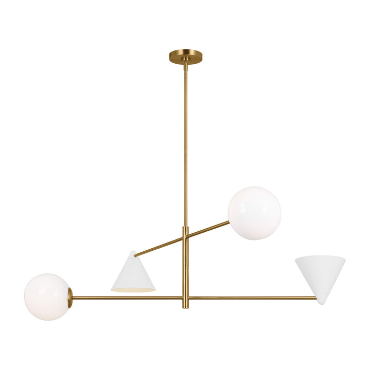 Visual Comfort Studio Cosmo AEC1094MWTBBS Pendant Light - Matte White and Burnished Brass