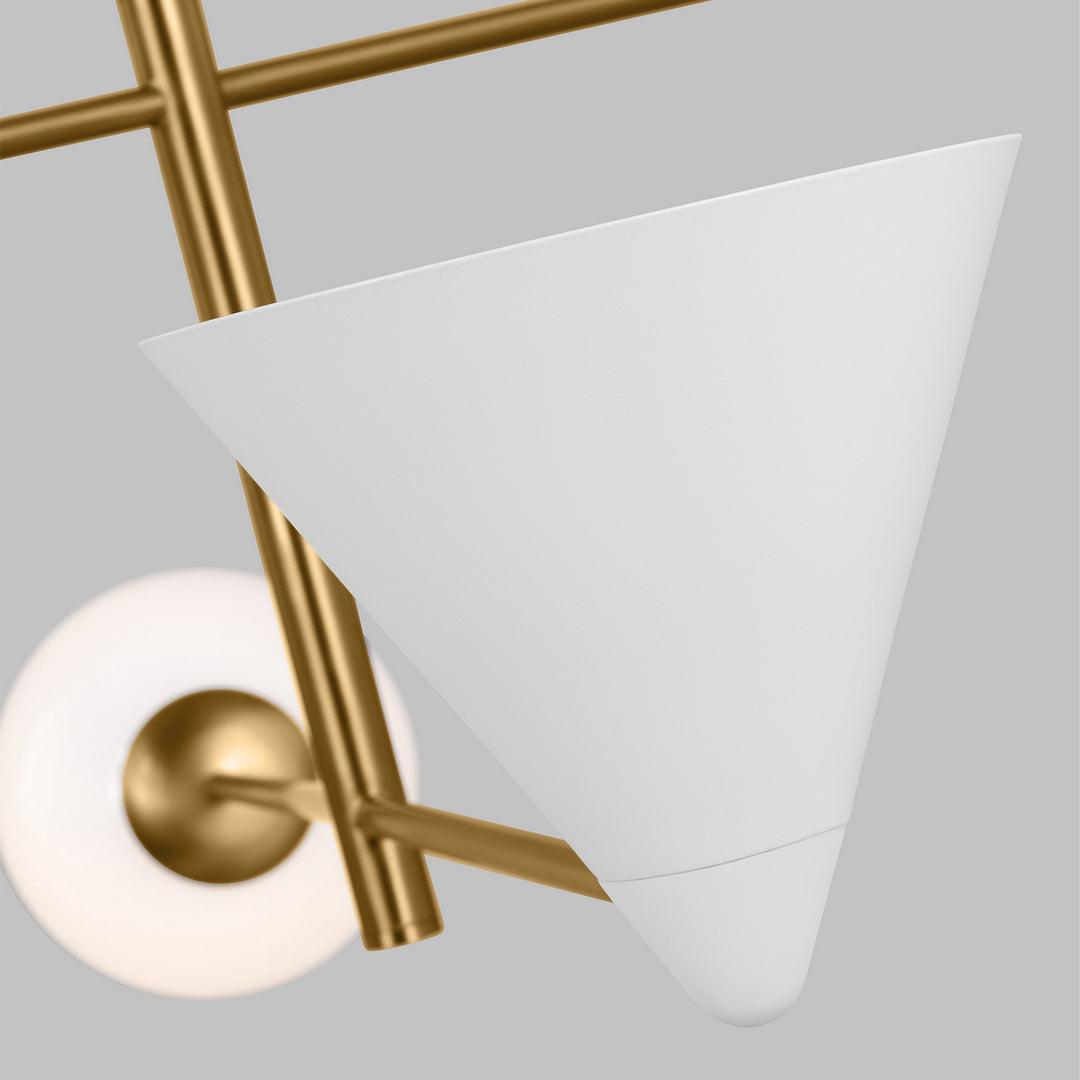 Visual Comfort Studio Cosmo AEC1094MWTBBS Pendant Light - Matte White and Burnished Brass