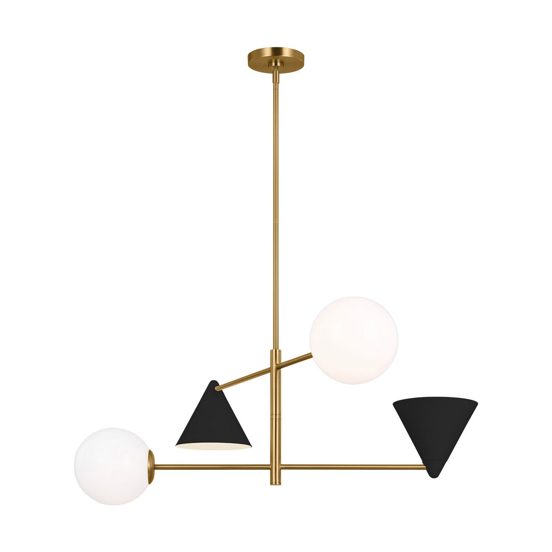 Visual Comfort Studio Cosmo AEC1104MBKBBS Chandelier Light - Midnight Black and Burnished Brass