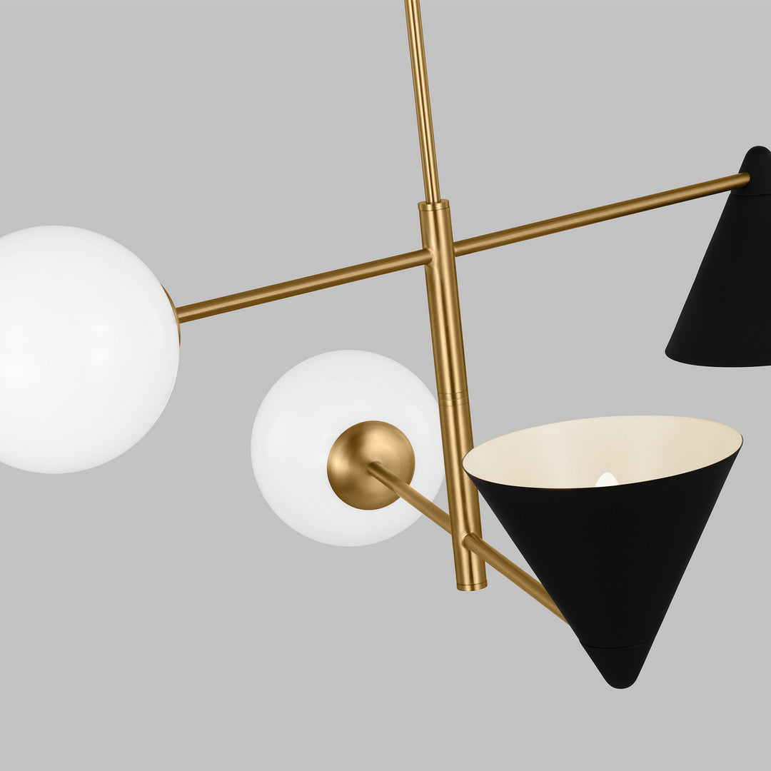 Visual Comfort Studio Cosmo AEC1104MBKBBS Chandelier Light - Midnight Black and Burnished Brass
