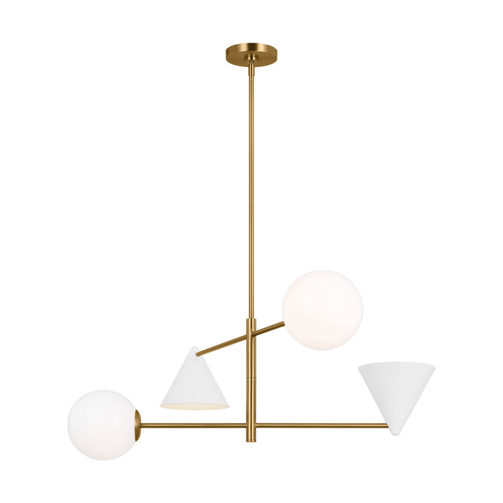 Visual Comfort Studio Cosmo AEC1104MWTBBS Chandelier Light - Matte White and Burnished Brass