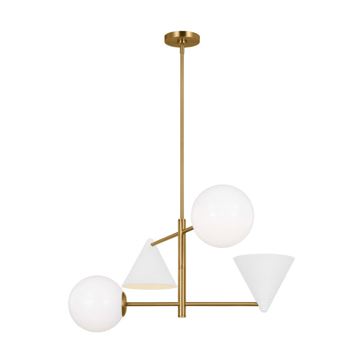 Visual Comfort Studio Cosmo AEC1114MWTBBS Chandelier Light - Matte White and Burnished Brass