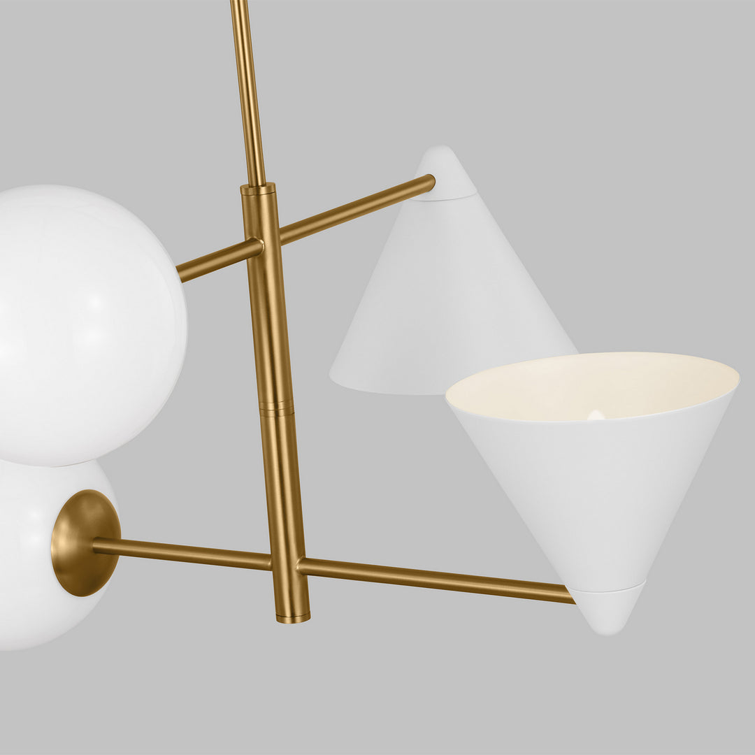 Visual Comfort Studio Cosmo AEC1114MWTBBS Chandelier Light - Matte White and Burnished Brass