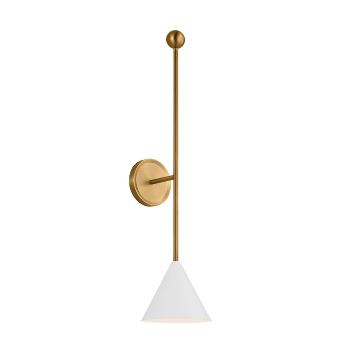 Visual Comfort Studio Cosmo AEW1041MWTBBS Wall Light - Matte White and Burnished Brass