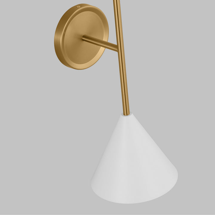 Visual Comfort Studio Cosmo AEW1051MWTBBS Wall Light - Matte White and Burnished Brass