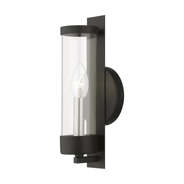 Livex Castleton 10141-04 Wall Sconce Light - Black w/Brushed Nickel Candle