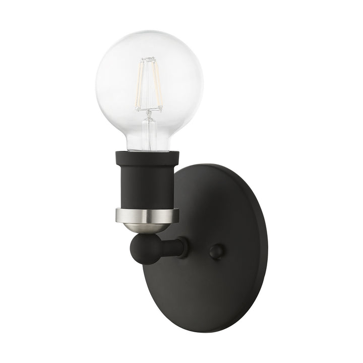 Livex Lansdale 14420-04 Wall Sconce Light - Black w/Brushed Nickel