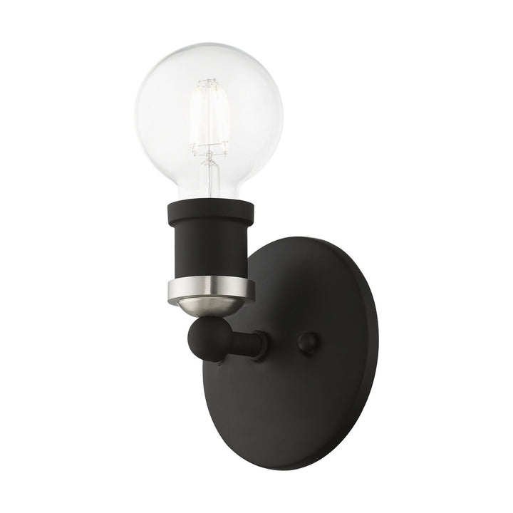 Livex Lansdale 14420-04 Wall Sconce Light - Black w/Brushed Nickel