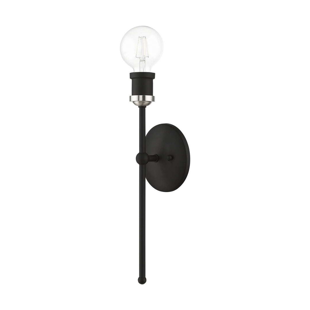 Livex Lansdale 14421-04 Wall Sconce Light - Black w/Brushed Nickel