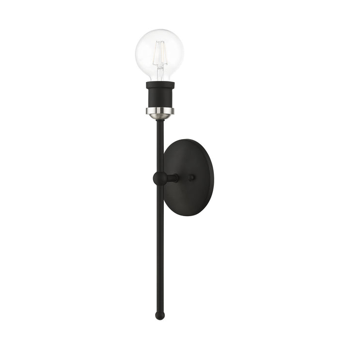 Livex Lansdale 14421-04 Wall Sconce Light - Black w/Brushed Nickel
