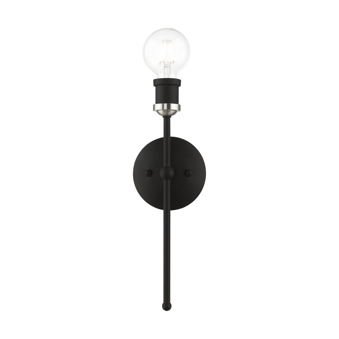 Livex Lansdale 14421-04 Wall Sconce Light - Black w/Brushed Nickel