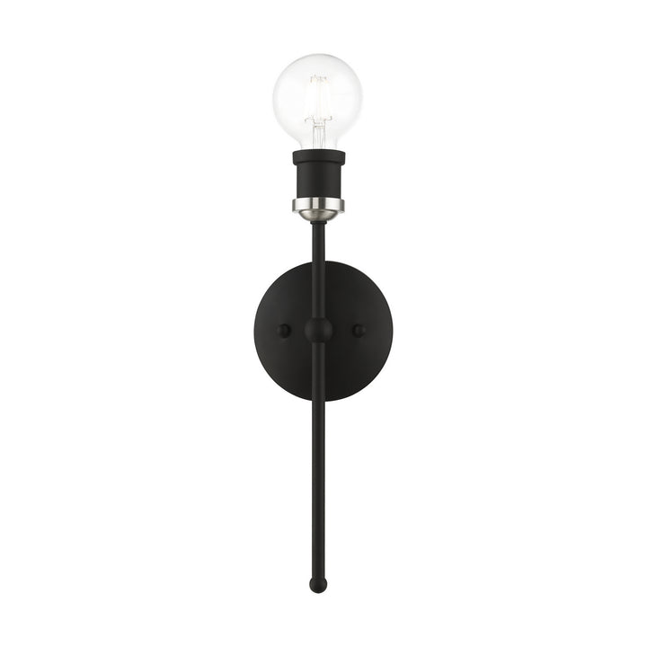 Livex Lansdale 14421-04 Wall Sconce Light - Black w/Brushed Nickel