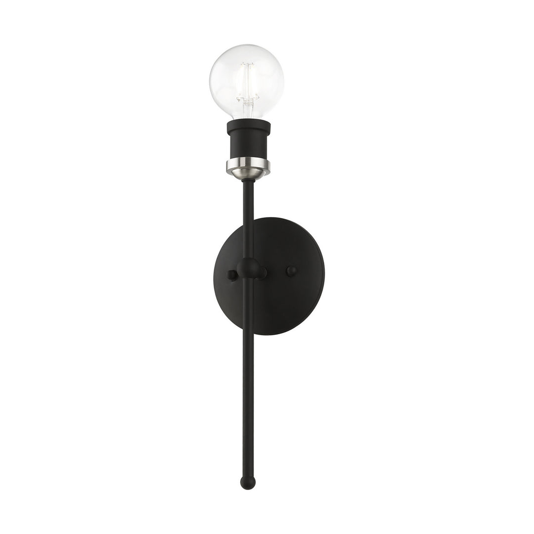 Livex Lansdale 14421-04 Wall Sconce Light - Black w/Brushed Nickel