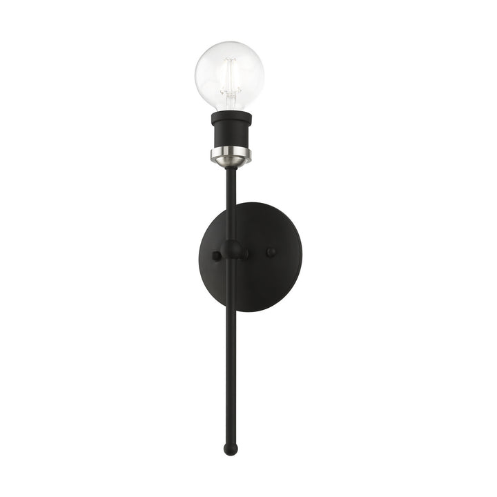 Livex Lansdale 14421-04 Wall Sconce Light - Black w/Brushed Nickel