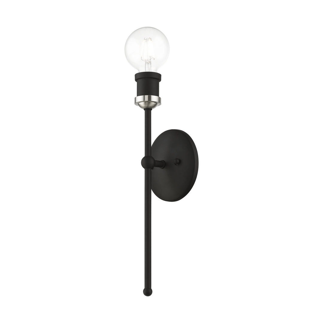 Livex Lansdale 14421-04 Wall Sconce Light - Black w/Brushed Nickel