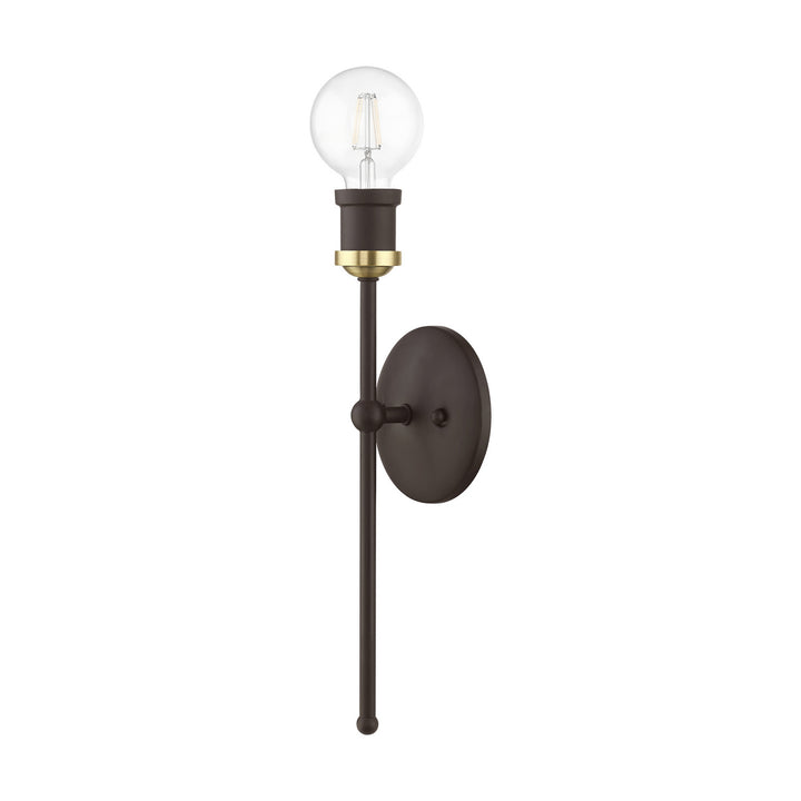 Livex Lansdale 14421-07 Wall Sconce Light - Bronze w/Antique Brass