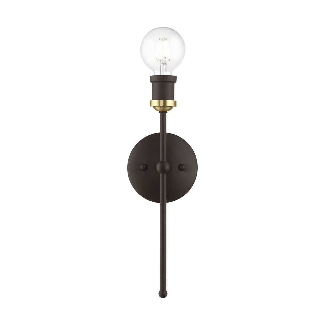 Livex Lansdale 14421-07 Wall Sconce Light - Bronze w/Antique Brass