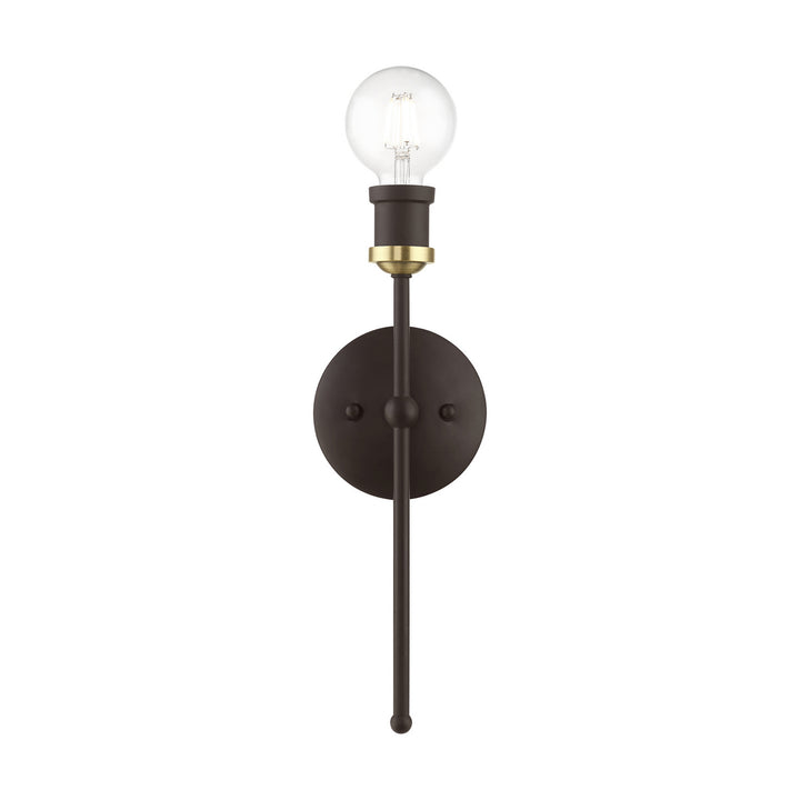 Livex Lansdale 14421-07 Wall Sconce Light - Bronze w/Antique Brass