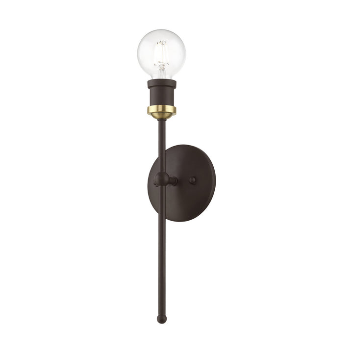Livex Lansdale 14421-07 Wall Sconce Light - Bronze w/Antique Brass