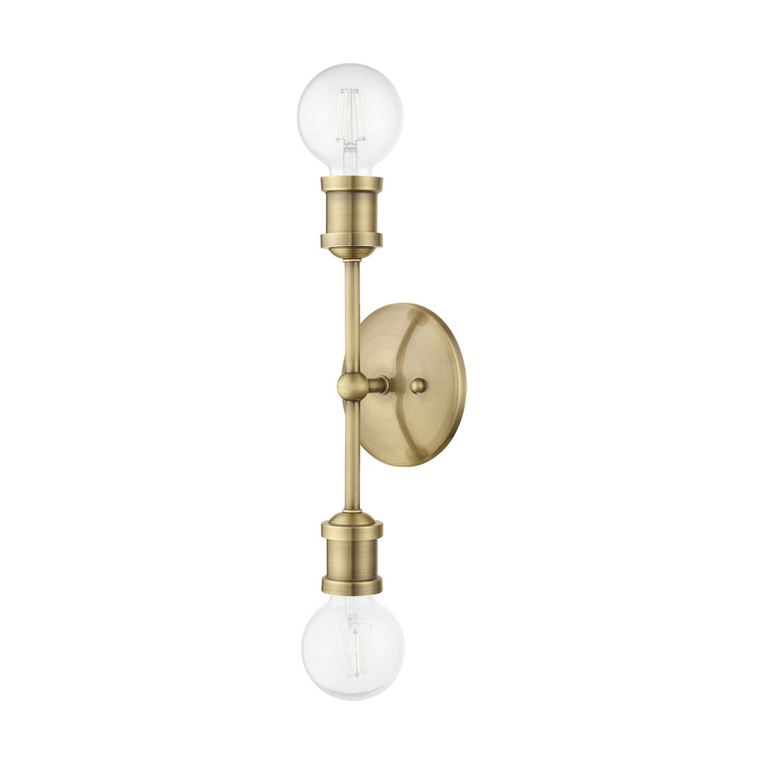 Livex Lansdale 14422-01 Bath Vanity Light 5 in. wide - Antique Brass