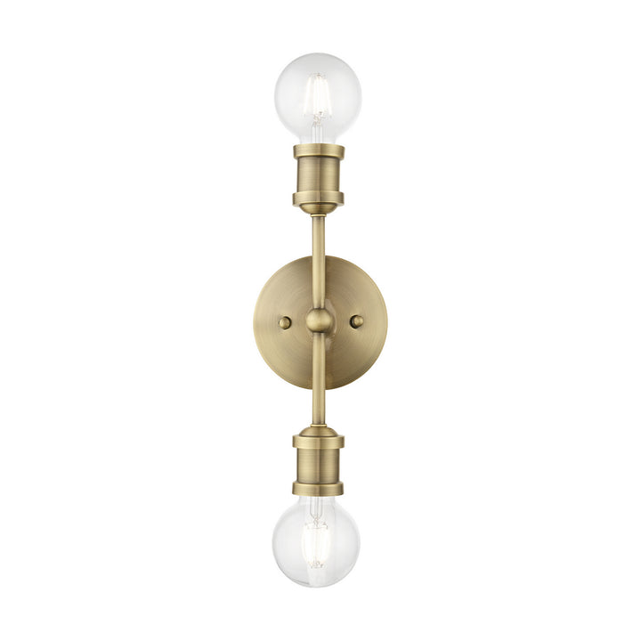 Livex Lansdale 14422-01 Bath Vanity Light 5 in. wide - Antique Brass