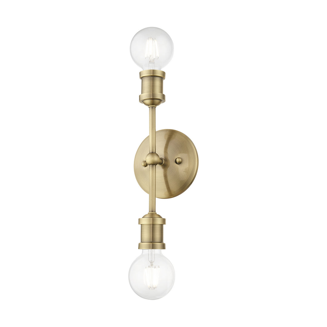 Livex Lansdale 14422-01 Bath Vanity Light 5 in. wide - Antique Brass