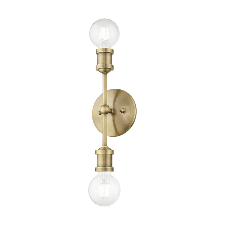Livex Lansdale 14422-01 Bath Vanity Light 5 in. wide - Antique Brass