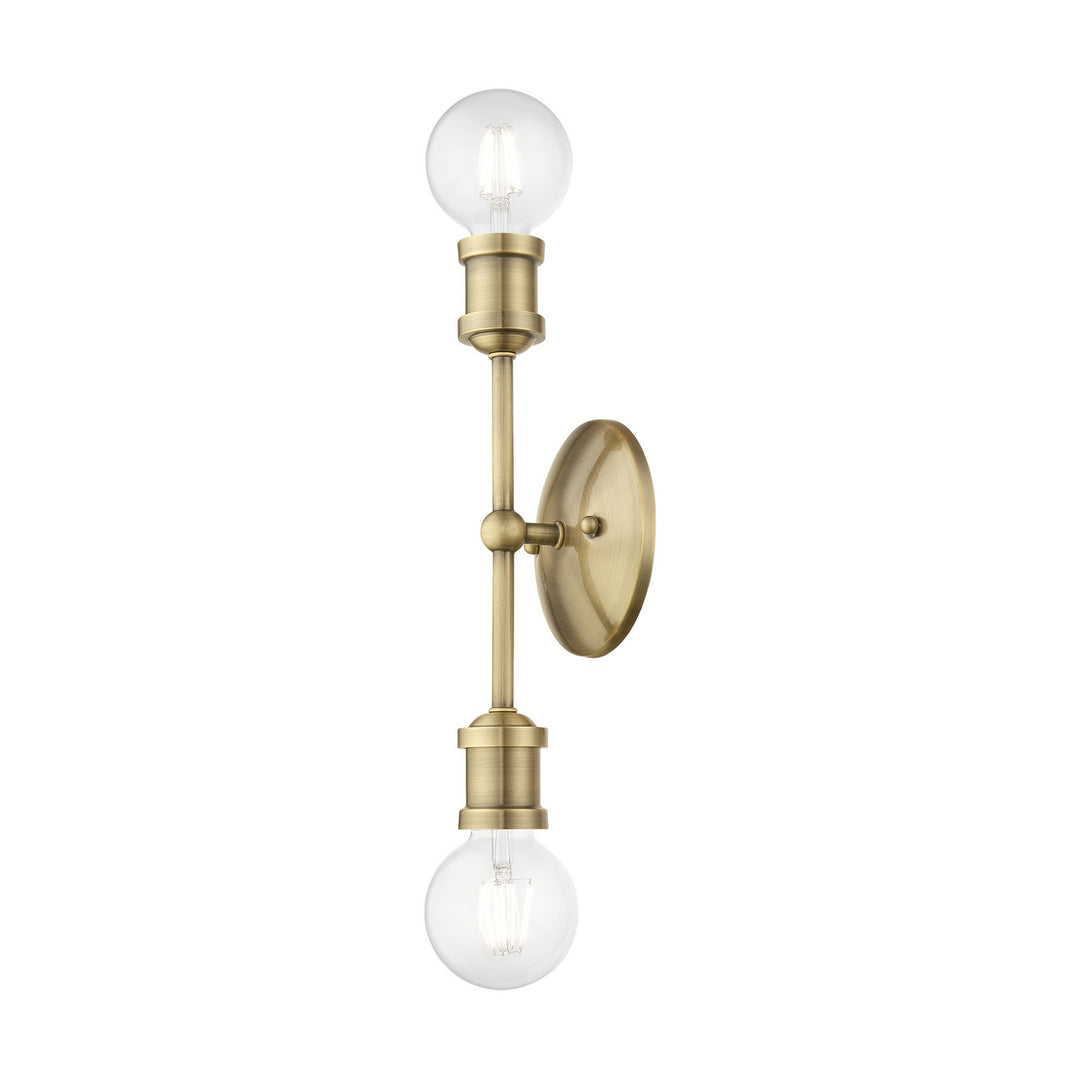 Livex Lansdale 14422-01 Bath Vanity Light 5 in. wide - Antique Brass