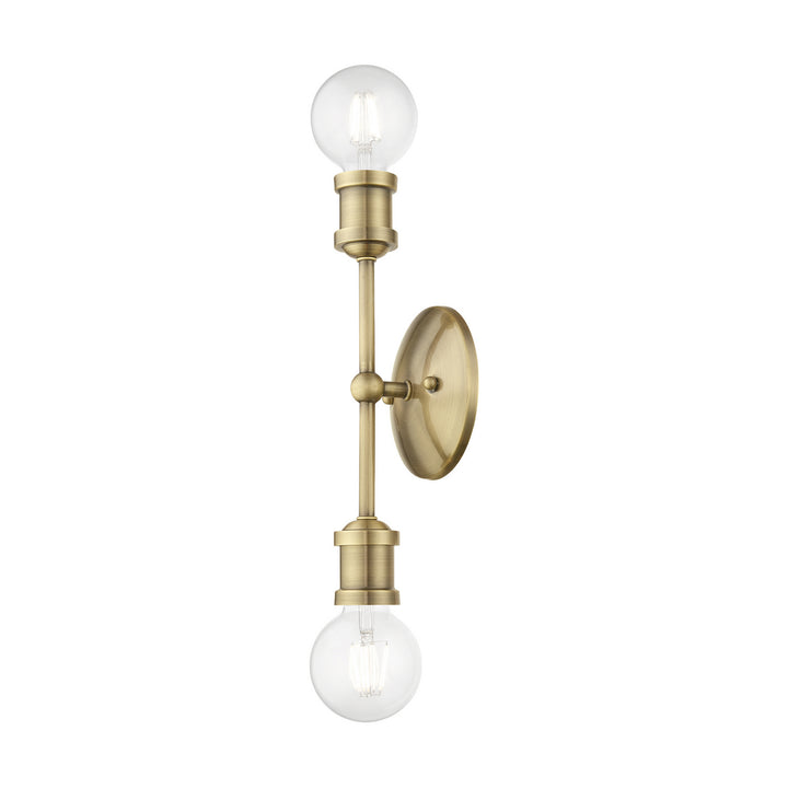 Livex Lansdale 14422-01 Bath Vanity Light 5 in. wide - Antique Brass