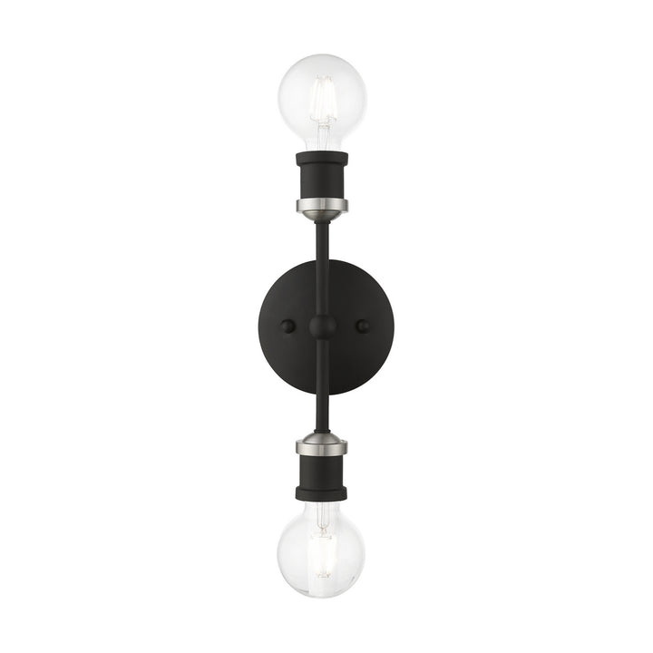 Livex Lansdale 14422-04 Bath Vanity Light 5 in. wide - Black w/Brushed Nickel