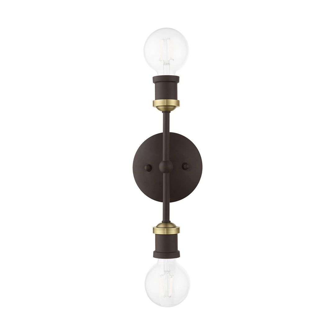 Livex Lansdale 14422-07 Bath Vanity Light 5 in. wide - Bronze w/Antique Brass