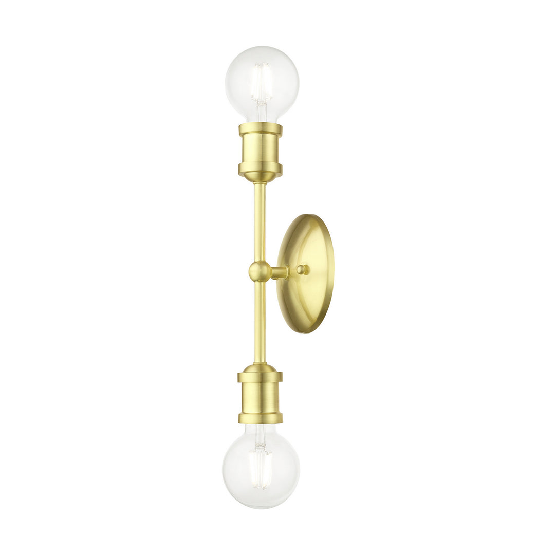 Livex Lansdale 14422-12 Bath Vanity Light 5 in. wide - Satin Brass