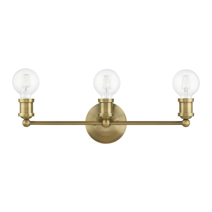 Livex Lansdale 14423-01 Bath Vanity Light 21 in. wide - Antique Brass