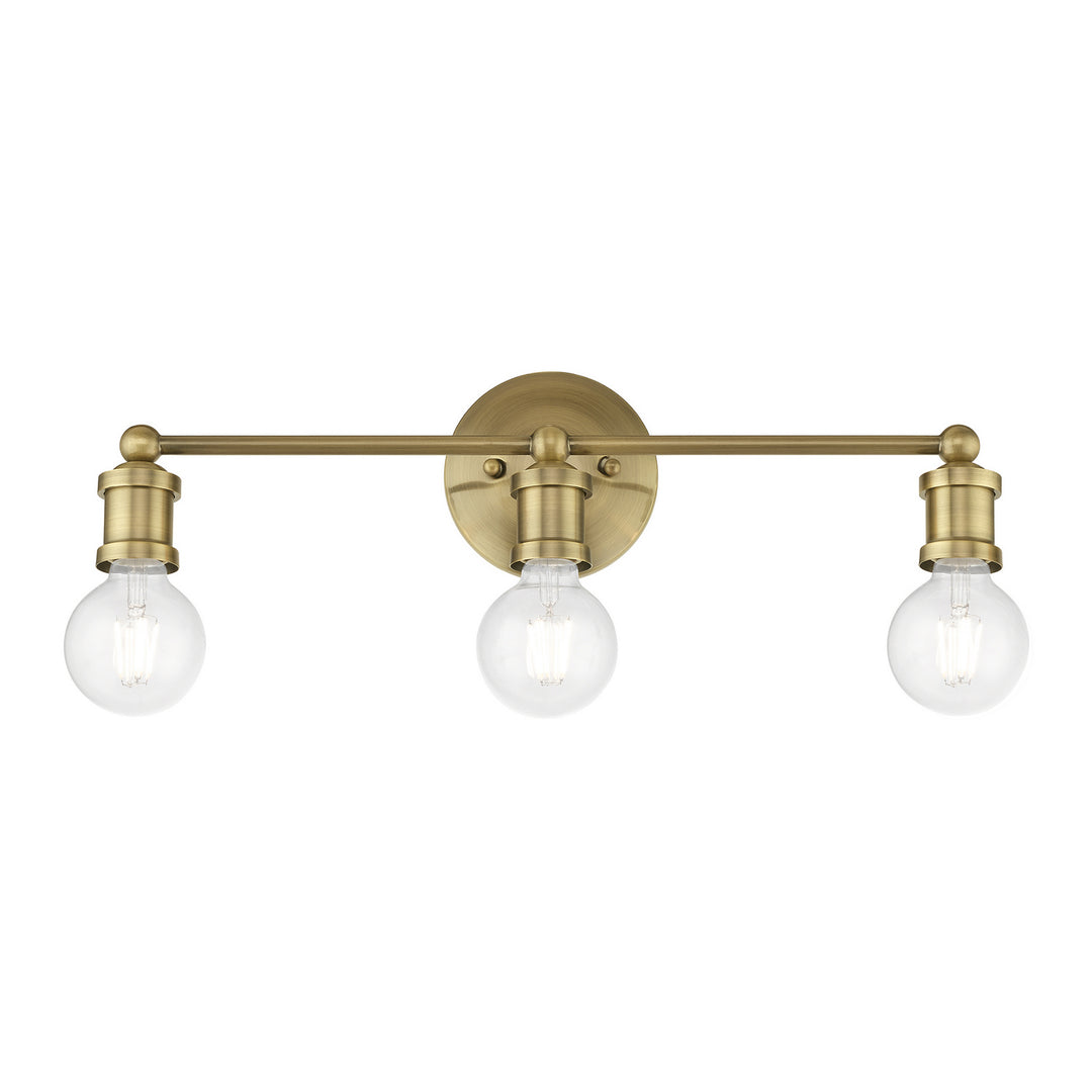 Livex Lansdale 14423-01 Bath Vanity Light 21 in. wide - Antique Brass