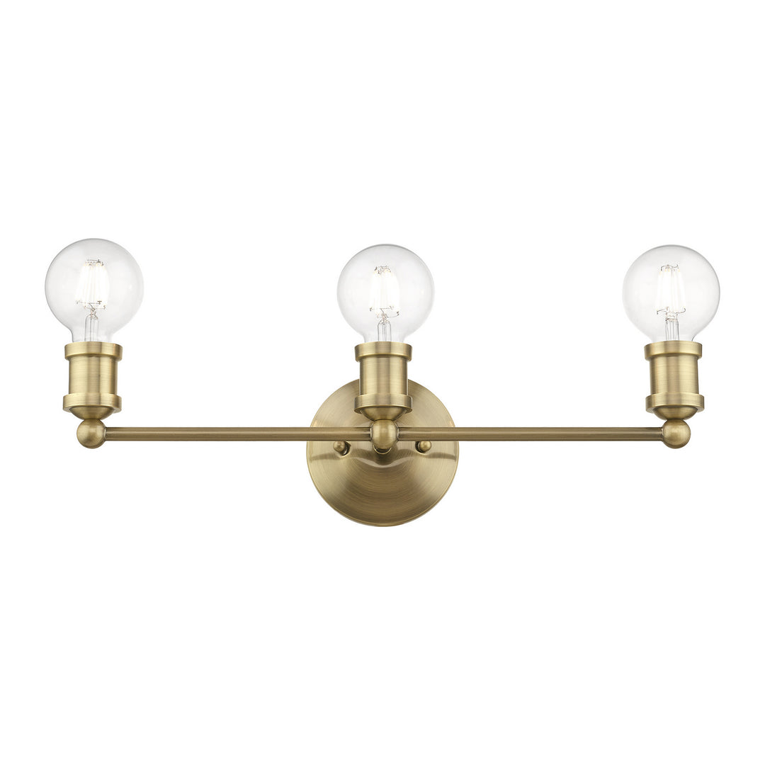 Livex Lansdale 14423-01 Bath Vanity Light 21 in. wide - Antique Brass