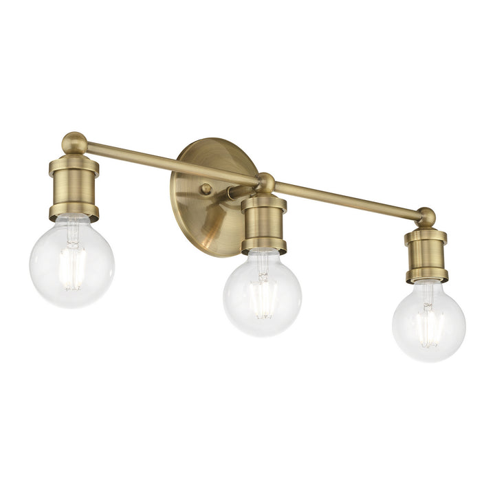 Livex Lansdale 14423-01 Bath Vanity Light 21 in. wide - Antique Brass