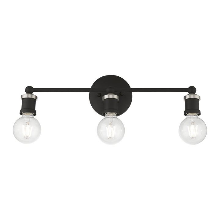 Livex Lansdale 14423-04 Bath Vanity Light 21 in. wide - Black w/Brushed Nickel