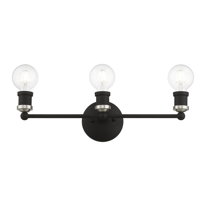 Livex Lansdale 14423-04 Bath Vanity Light 21 in. wide - Black w/Brushed Nickel