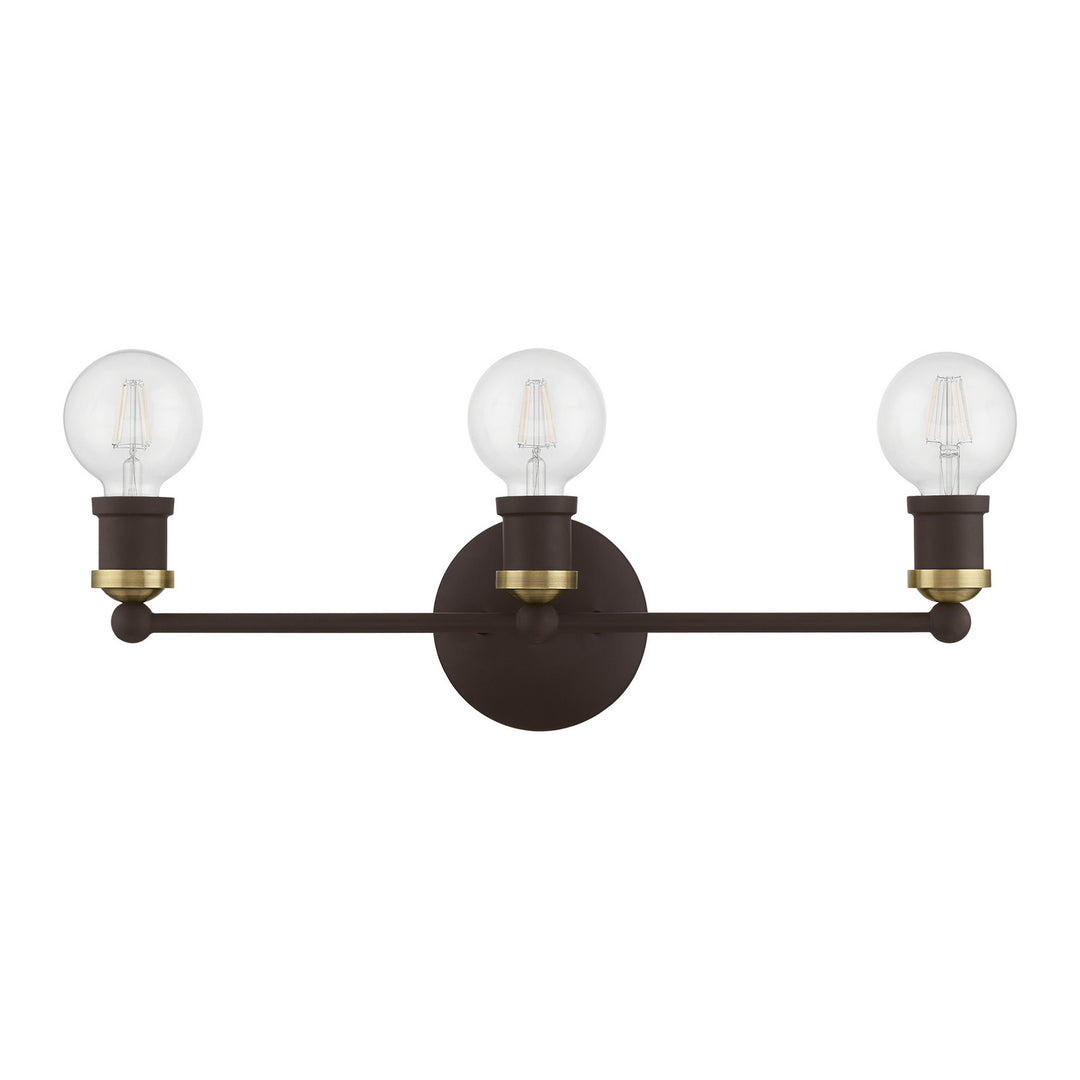 Livex Lansdale 14423-07 Bath Vanity Light 21 in. wide - Bronze w/Antique Brass