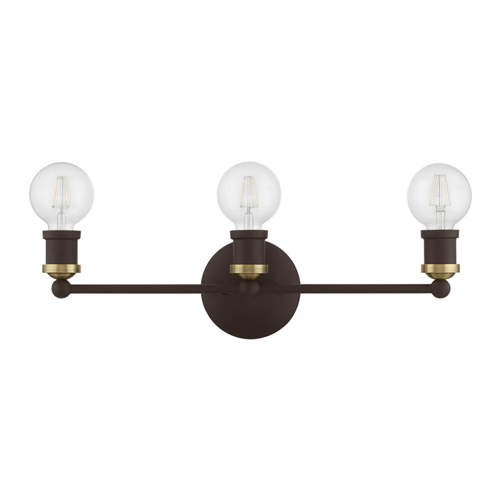 Livex Lansdale 14423-07 Bath Vanity Light 21 in. wide - Bronze w/Antique Brass