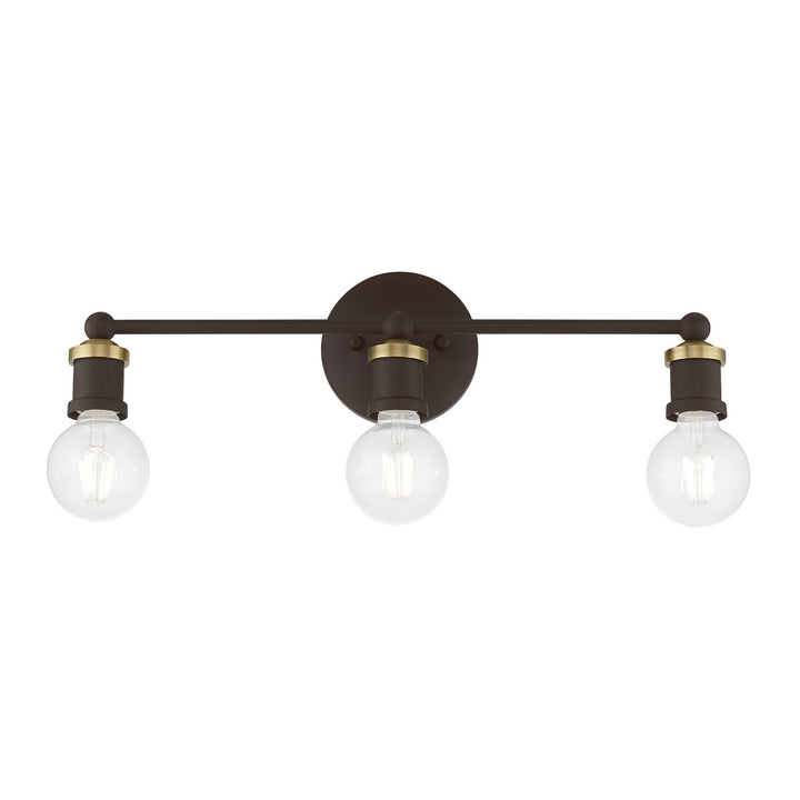 Livex Lansdale 14423-07 Bath Vanity Light 21 in. wide - Bronze w/Antique Brass